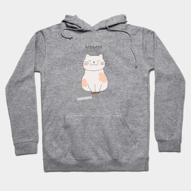 cat asking for kiss cute aesthetic illustration Hoodie by FRH Design